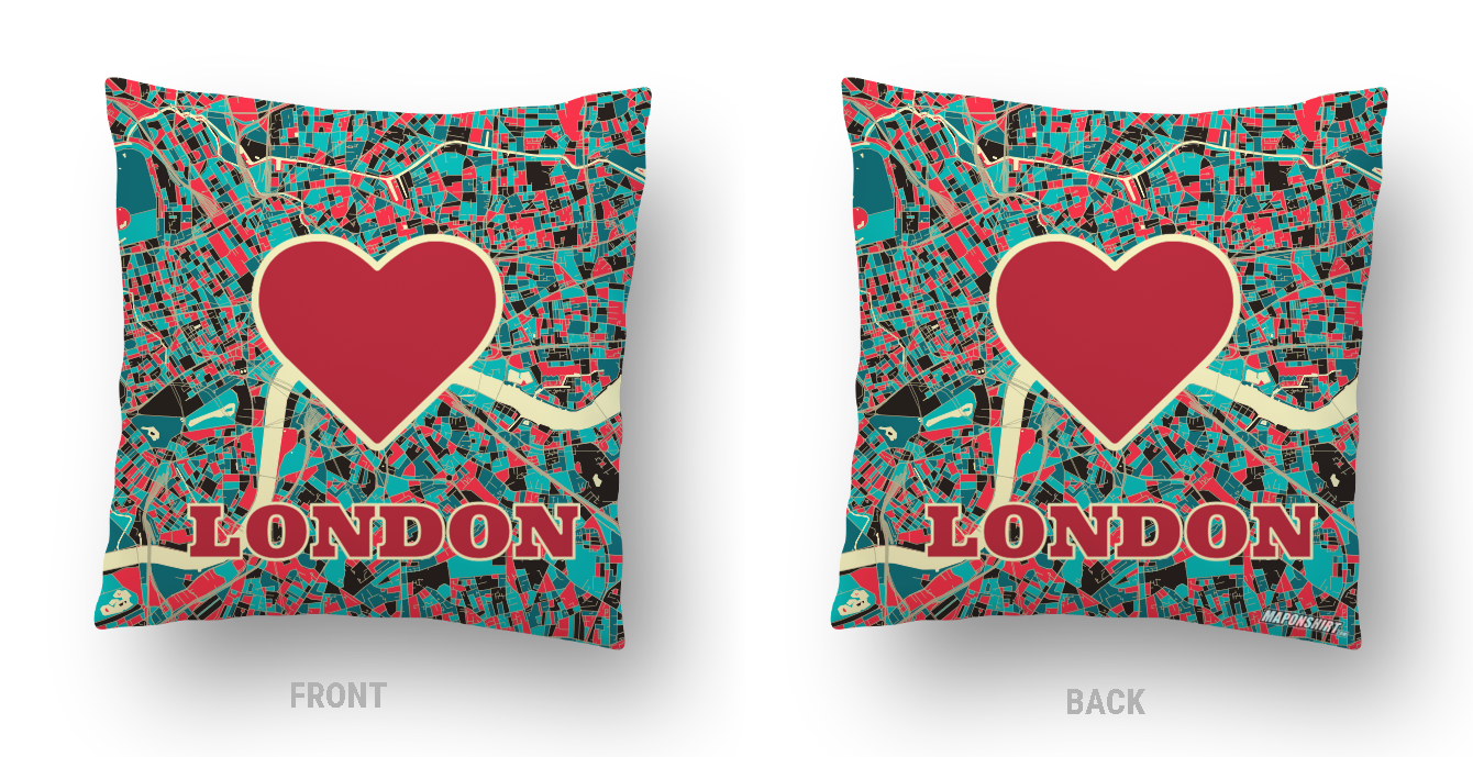 London Heart Pillow
