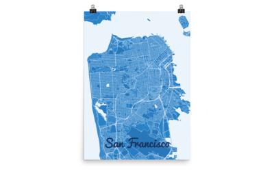 San Francisco Blue Poster